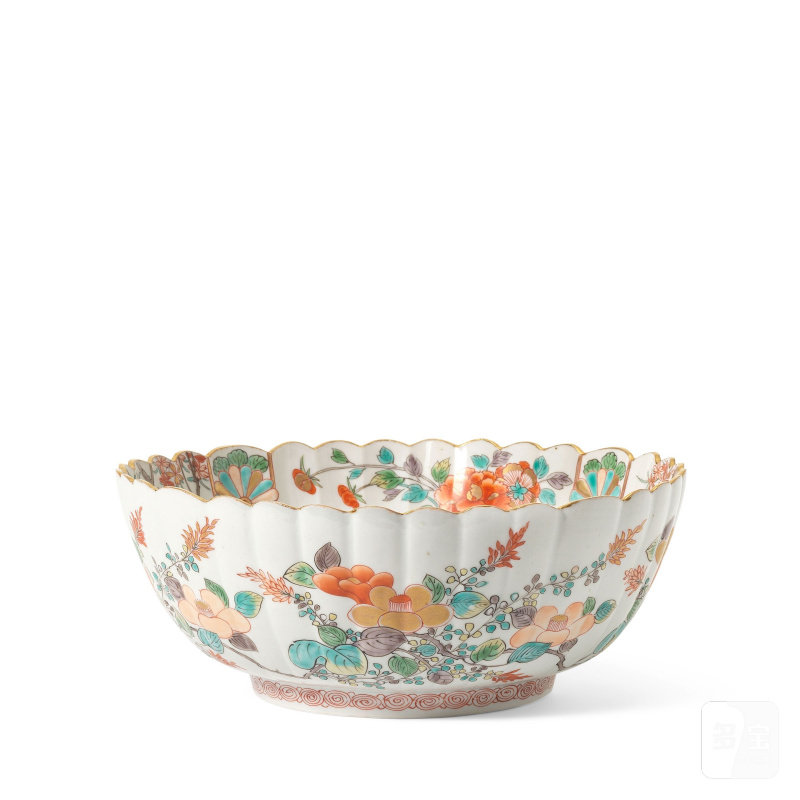 江戶時代 十七世紀晚期 有田燒柿右衛門菊瓣紋盌 | A FINE ARITA KAKIEMON STYLE 'CHRYSANTHEMUM' BOWL - 图1